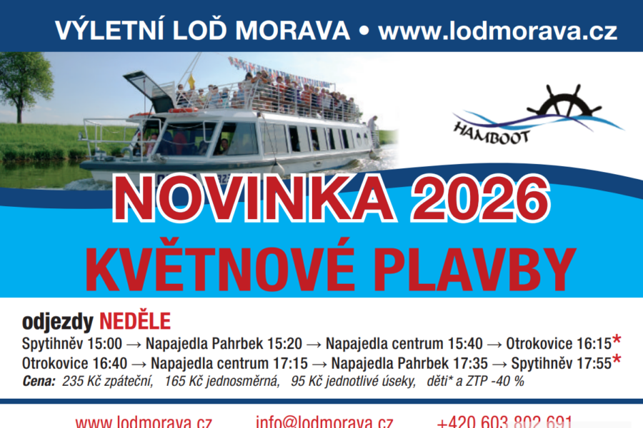 Výletní loď MORAVA – pravidelné lodní linky FOTO
