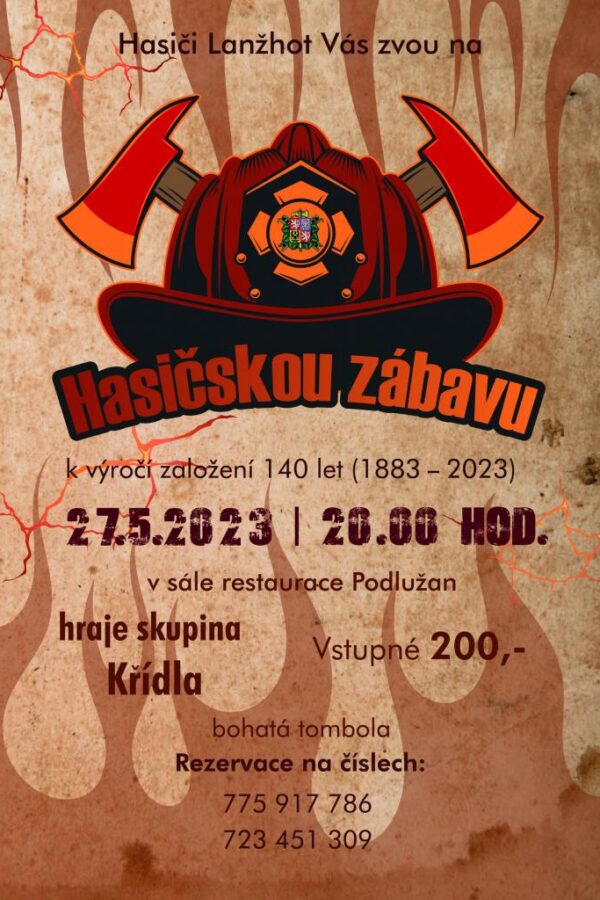 Hasičská zábava a oslava 140. výročí