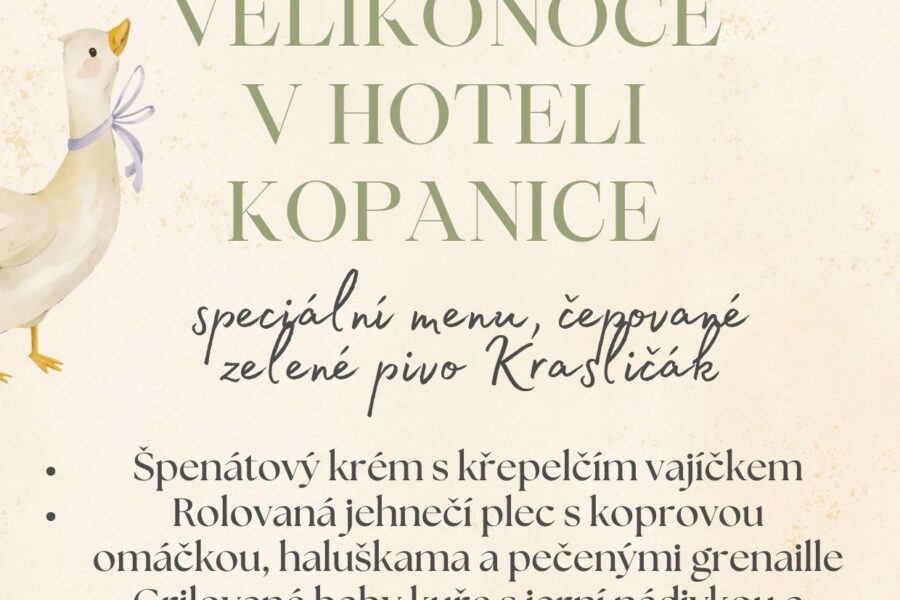 Velikonoční menu na Hotelu Kopanice FOTO
