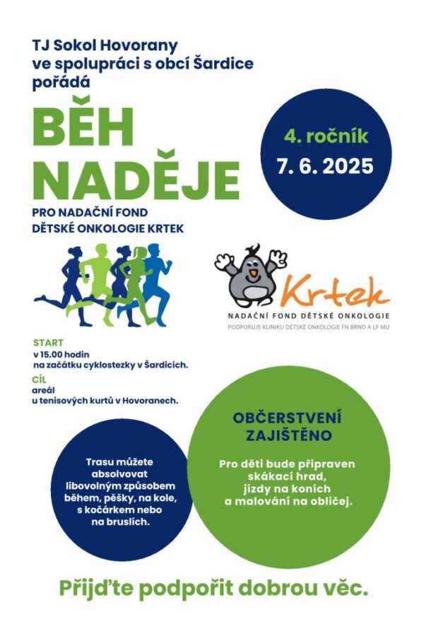 Běh naděje pro Nadační fond dětské onkologie Krtek