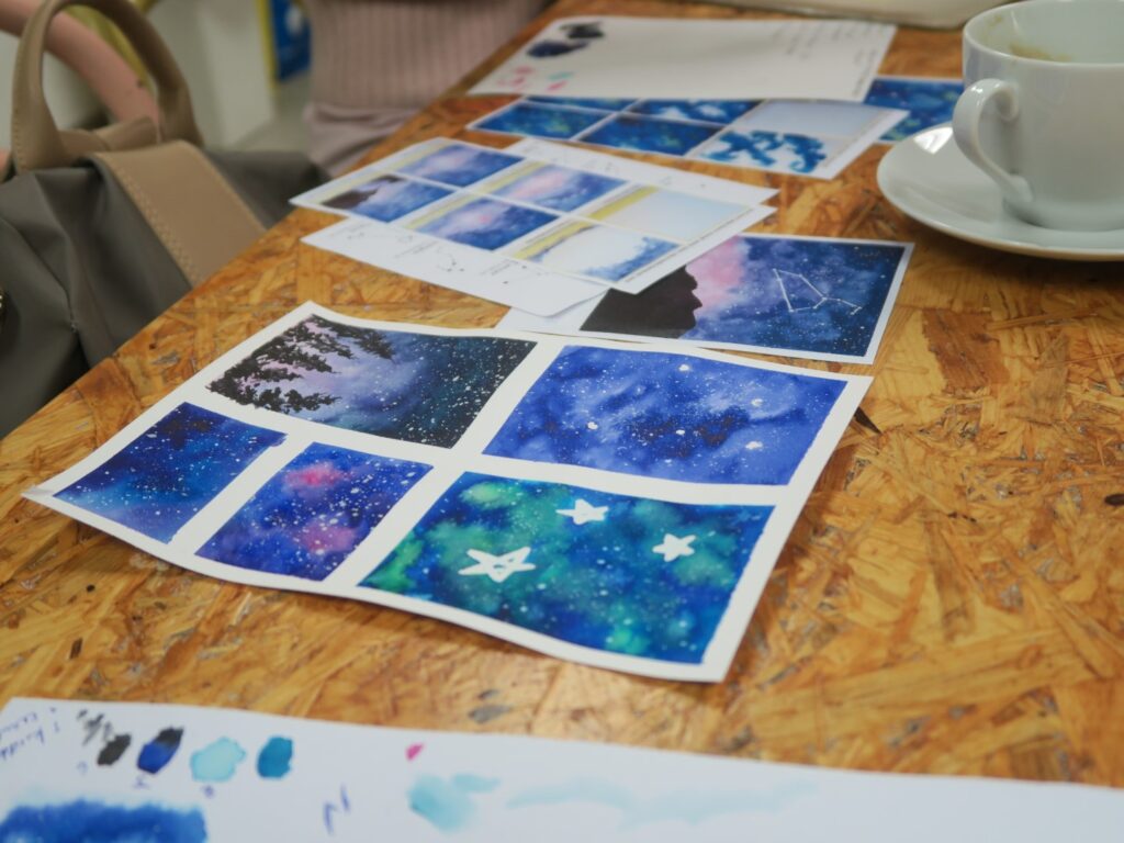 Seminář akvarelu Magický vesmír – malba noční oblohy a galaxií