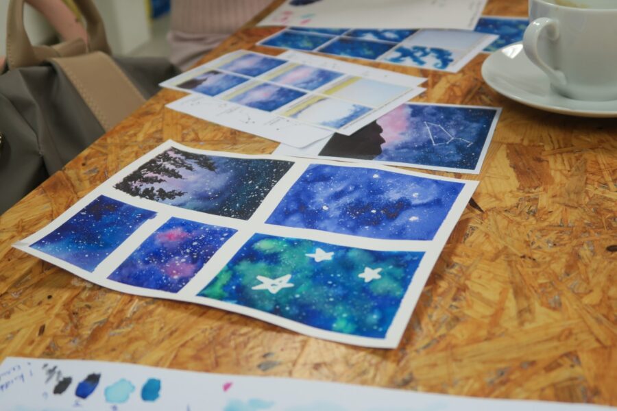 Seminář akvarelu Magický vesmír – malba noční oblohy a galaxií