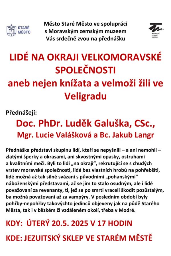 Lidé na okraji Velkomoravské společnosti – přednáška