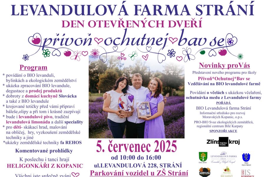Den otevřených dveří na Levandulové farmě Strání FOTO