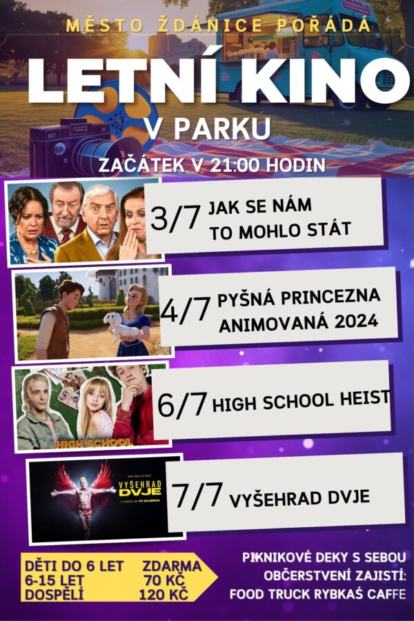 Letní kino v zámeckém parku ve Ždánicích