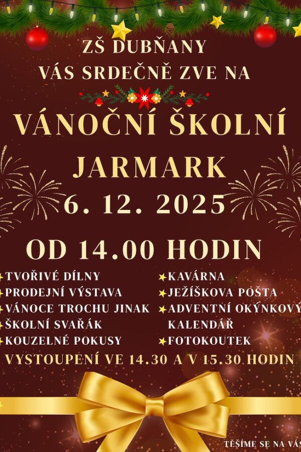 Vánoční školní jarmark v Dubňanech