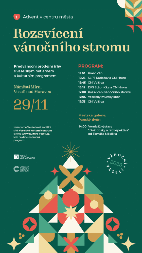 První advent v centru města s rozsvícením vánočního stromu