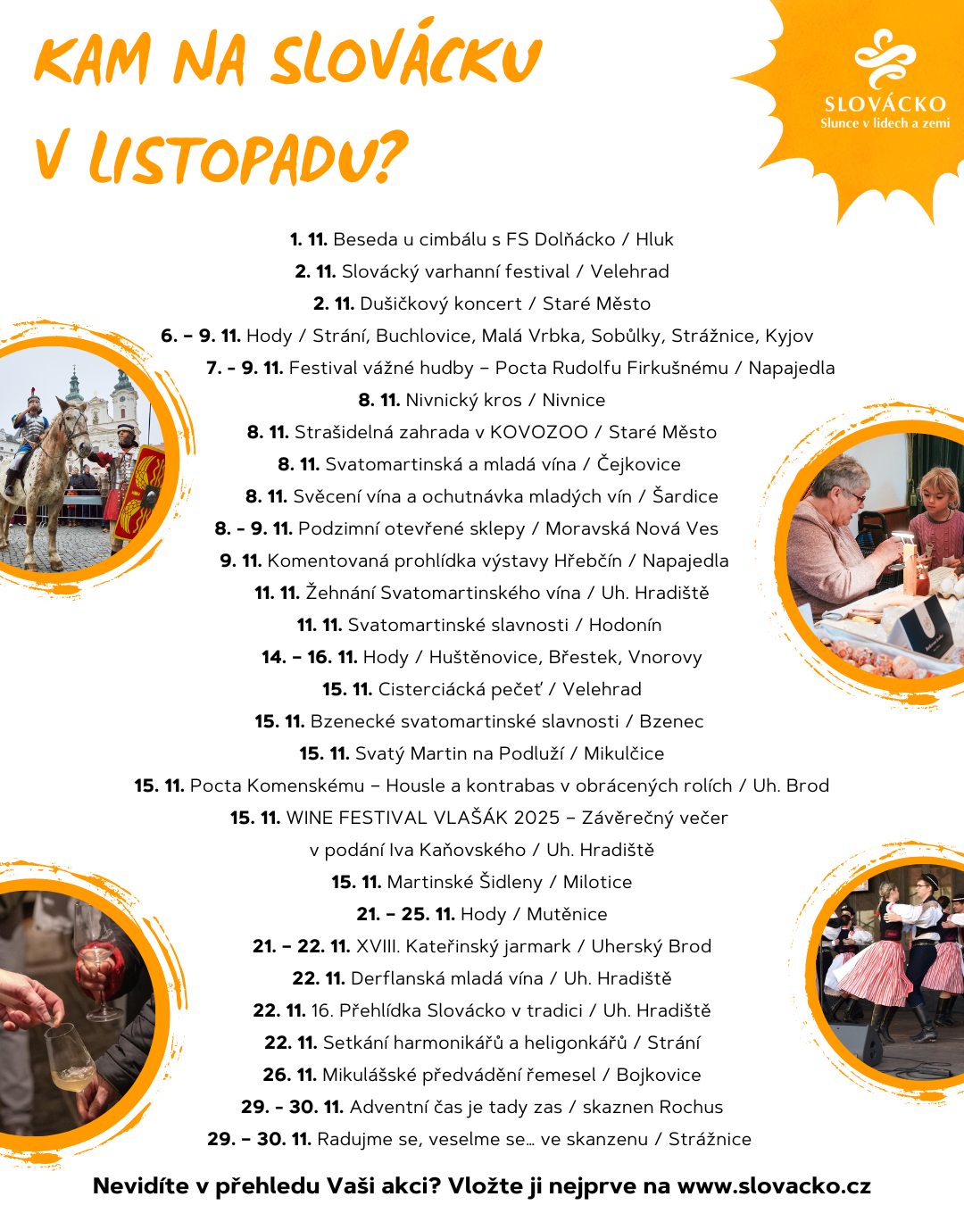 Kam na Slovácku v listopadu?