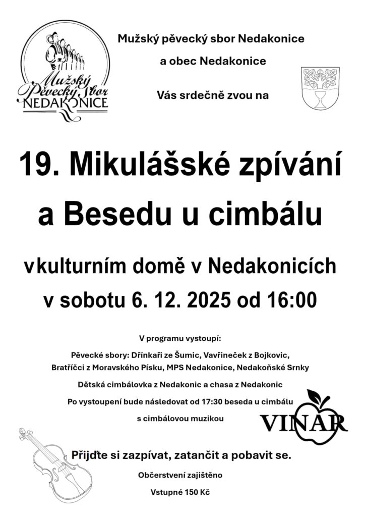 Mikulášské zpívání a Beseda u cimbálu