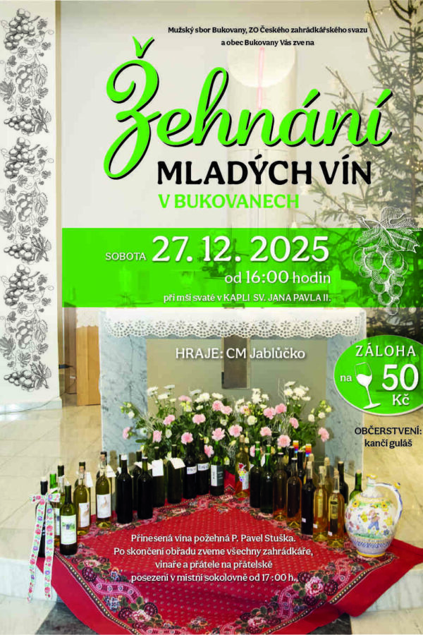 Žehnání mladých vín v&nbsp;Bukovanech