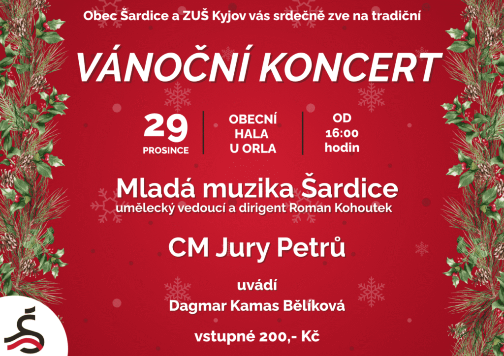 Vánoční koncert Mladé muziky Šardice a&nbsp;CM Jury Petrů