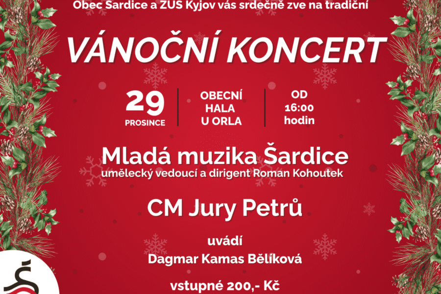 Vánoční koncert Mladé muziky Šardice a&nbsp;CM Jury Petrů