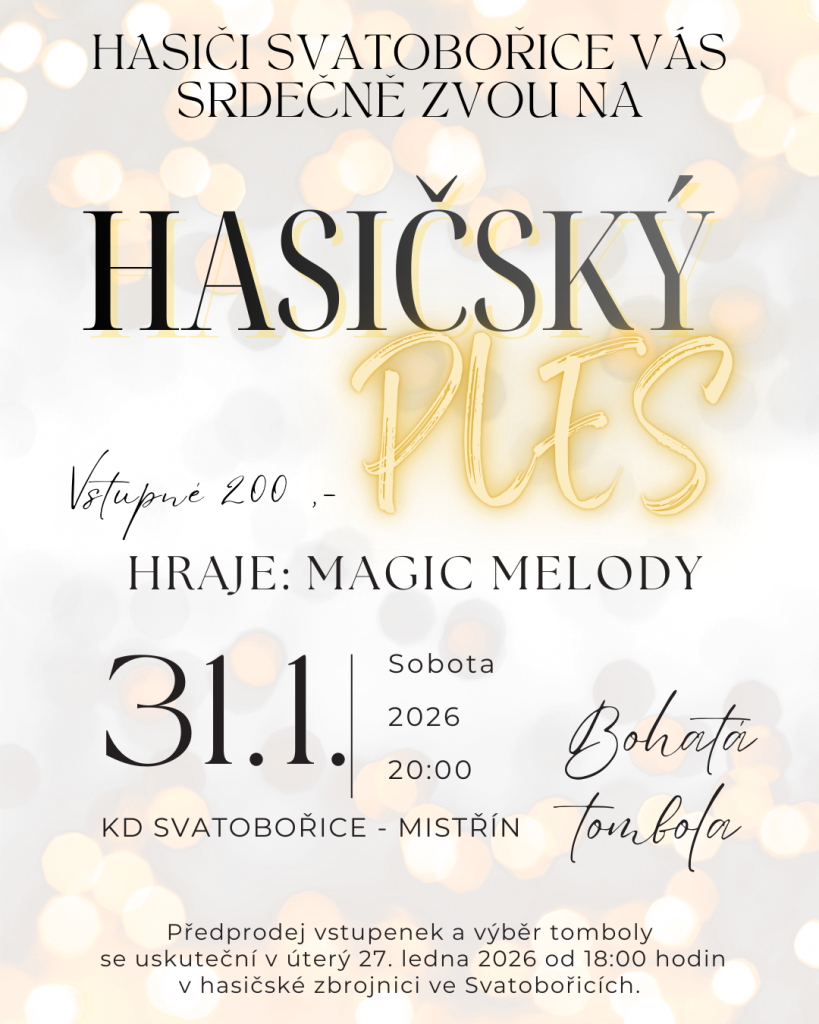 Hasičský ples ve&nbsp;Svatobořicích-Mistříně