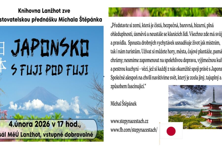 Přednáška – Japonsko s&nbsp;Fuji pod&nbsp;Fuji