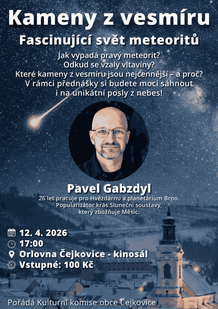 Přednáška Mgr. Pavla Gabzdyla – KAMENY Z&nbsp;VESMÍRU