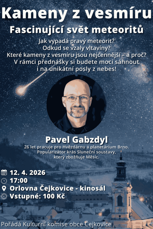 Přednáška Mgr. Pavla Gabzdyla – KAMENY Z&nbsp;VESMÍRU