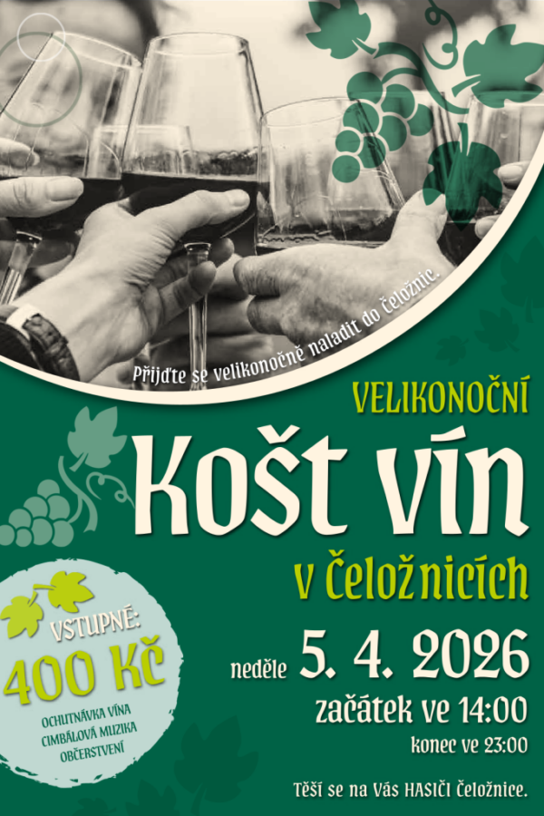 Velikonoční košt vín v&nbsp;Čeložnicích