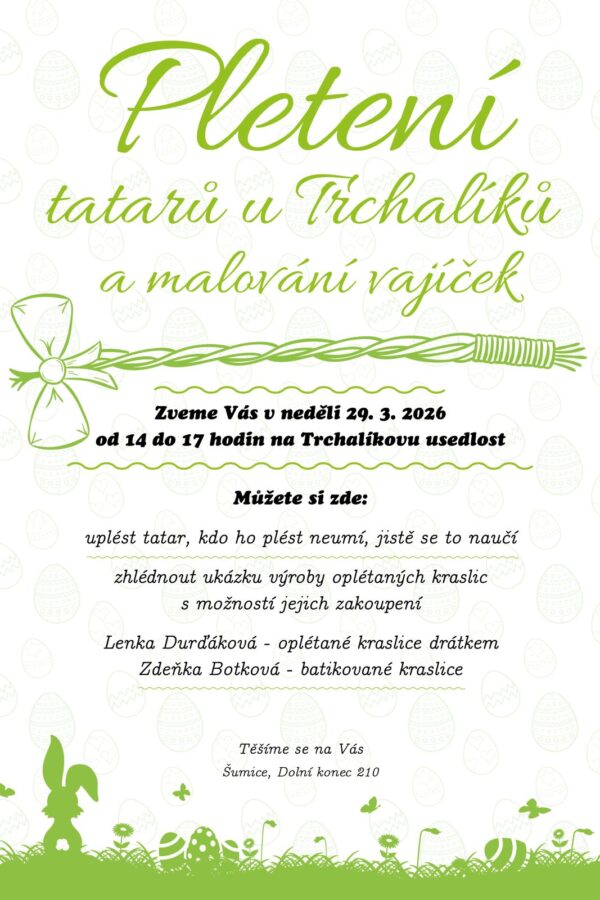 Pletení pomlázky, malování vajíček v&nbsp;Trchalíkově usedlosti