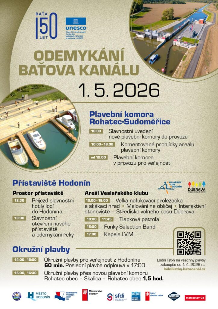 Odemykání Baťova kanálu 2026 v&nbsp;Hodoníně