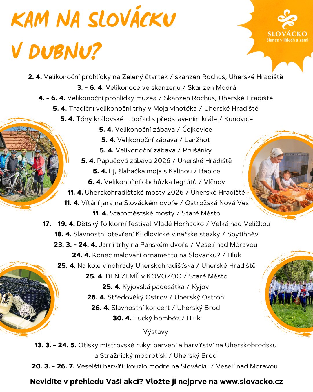 Kam na&nbsp;Slovácku v&nbsp;dubnu?