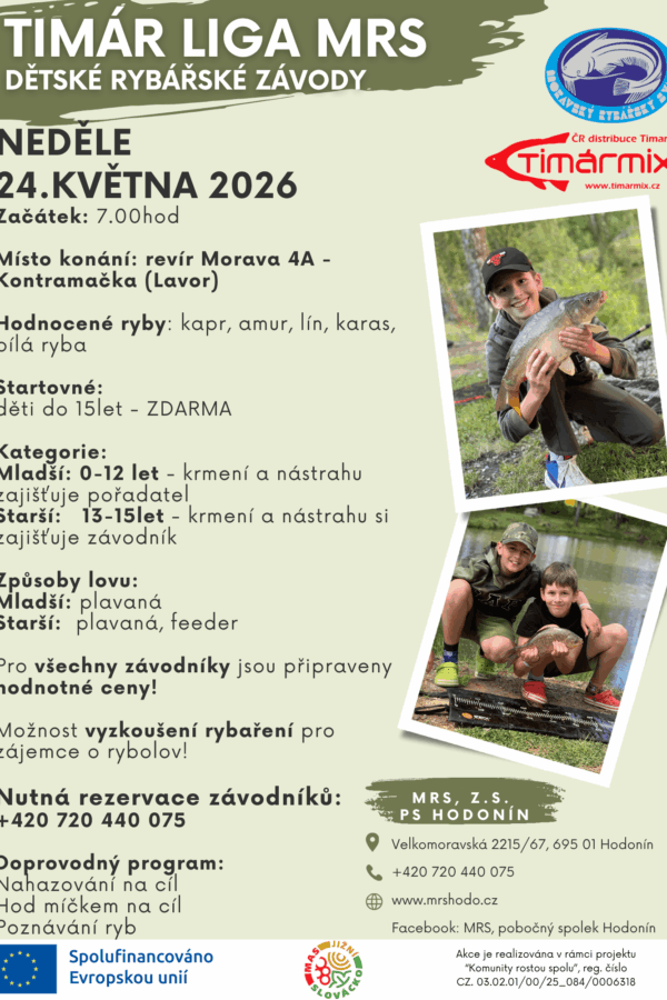 Timár liga MRS – dětské rybářské závody Hodonín
