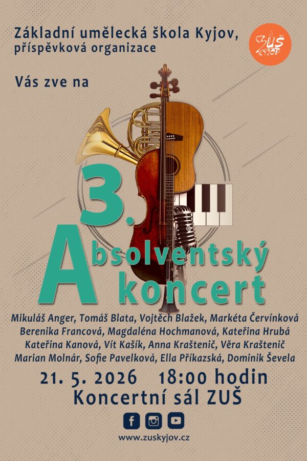 3. Absolventský koncert ZUŠ Kyjov