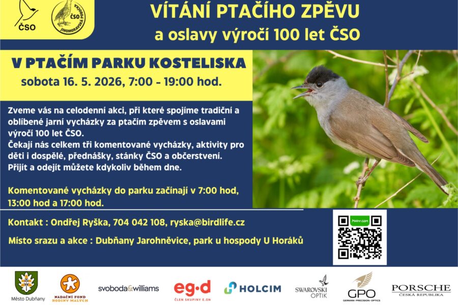 Vítání ptačího zpěvu a&nbsp;oslavy výročí 100 let ČSO