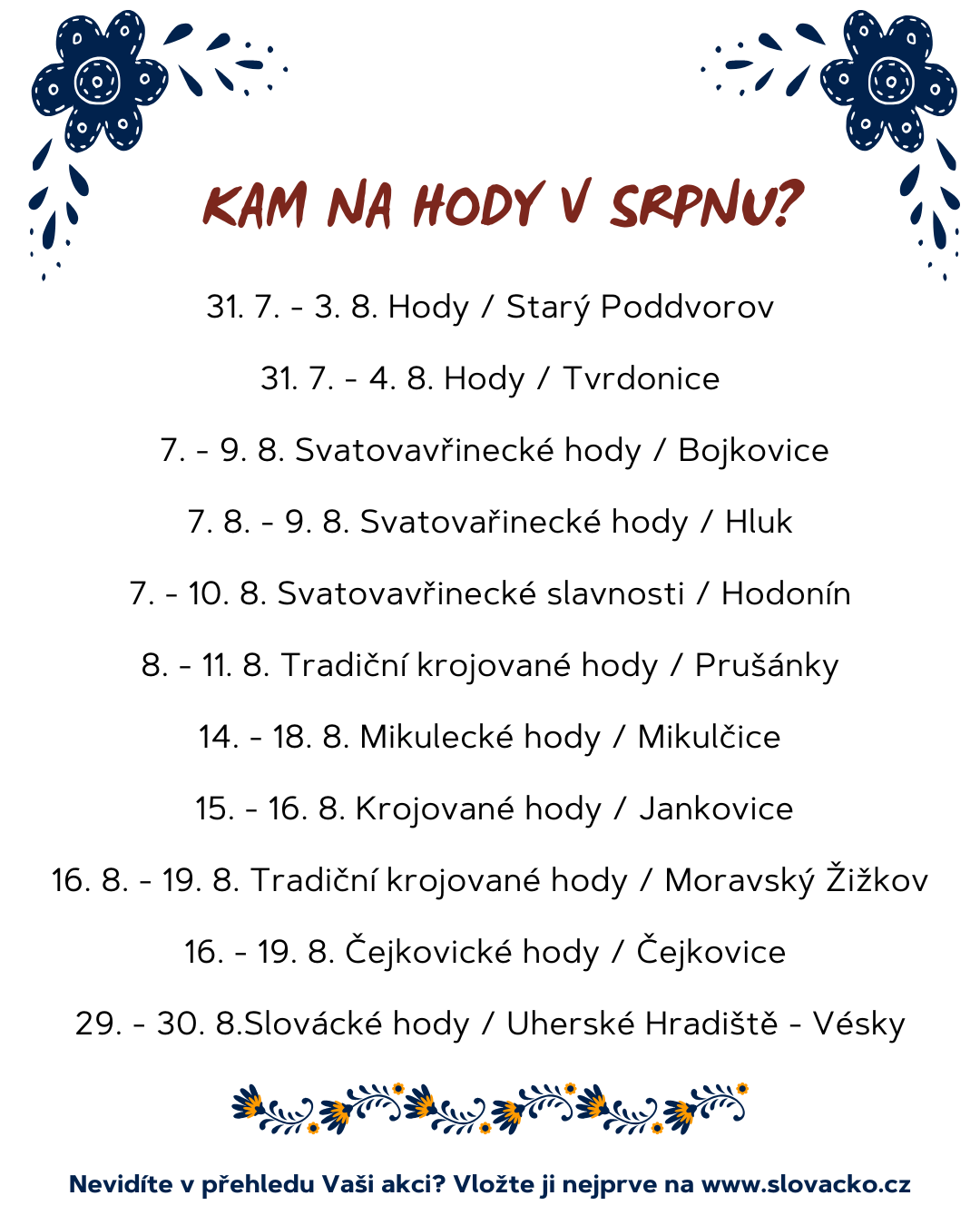 Kam na&nbsp;hody na&nbsp;Slovácku v&nbsp;srpnu
