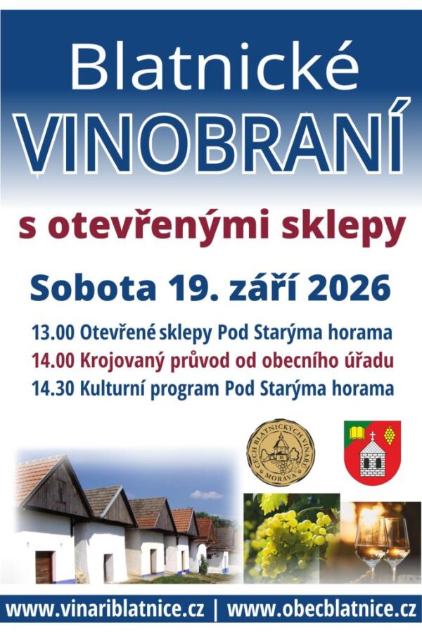 Blatnické vinobraní s&nbsp;otevřenými sklepy