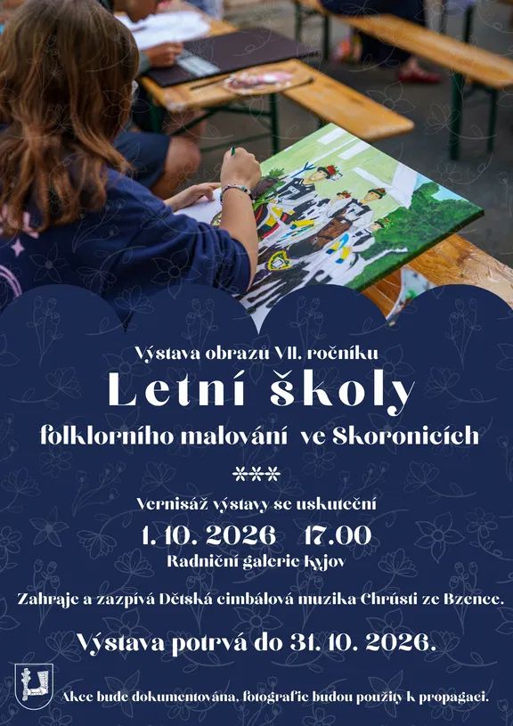Výstava obrazů Letní školy folklorního malování ve&nbsp;Skoronicích