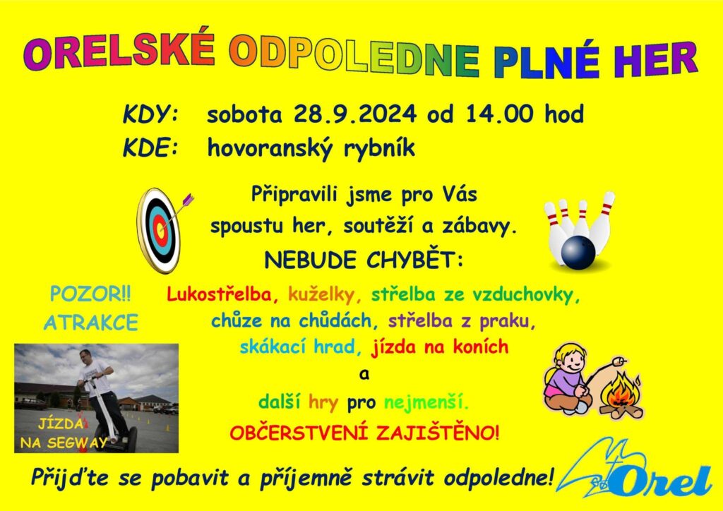 Orelské odpoledne plné her