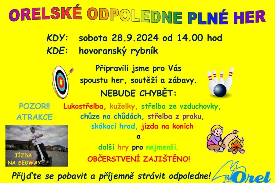 Orelské odpoledne plné her