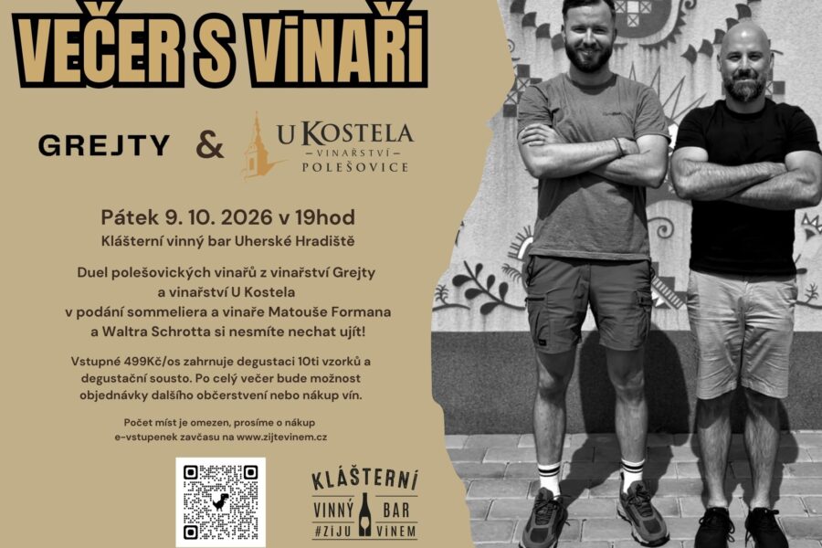 VEČER S&nbsp;VINAŘI – GREJTY A&nbsp;U KOSTELA Polešovice