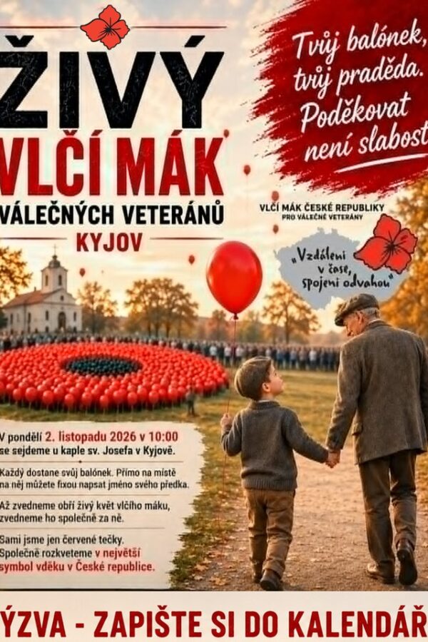 Pokus o&nbsp;rekord: ŽIVÝ VLČÍ MÁK VÁLEČNÝCH VETERÁNŮ
