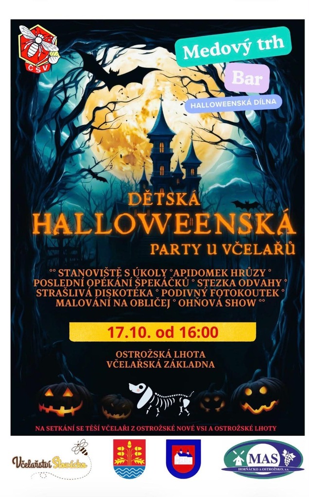 Dětská halloweenská párty u&nbsp;včelařů