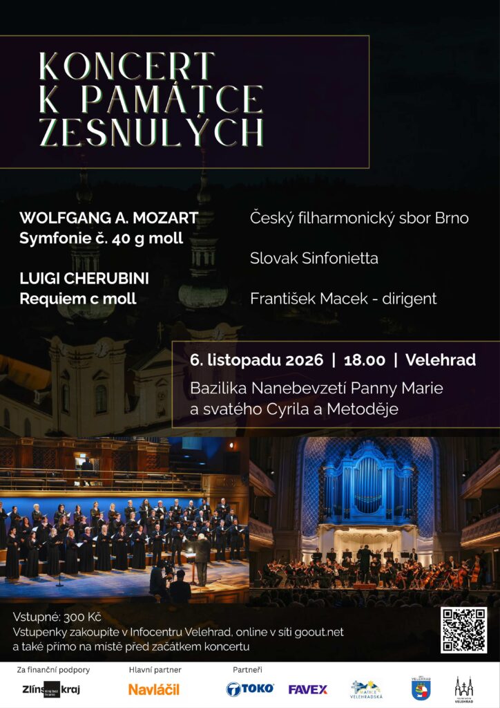 Koncert k&nbsp;památce zesnulých 6. 11. 2026 v&nbsp;18 hod. ve&nbsp;velehradské bazilice